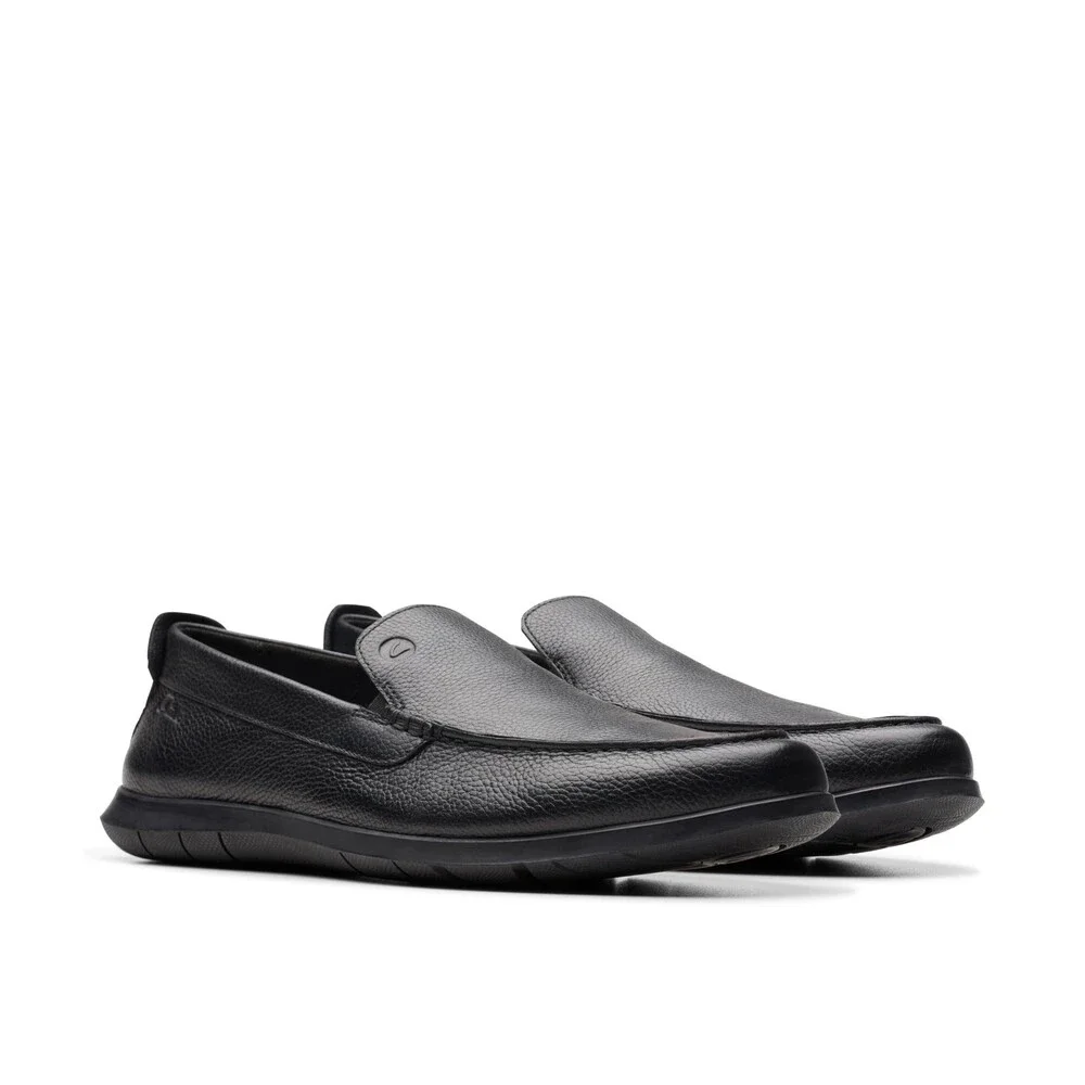 Clarks Flexway Step 26176952 Loafers Men 13 D Black Leather Casual Shoes LIQ1571